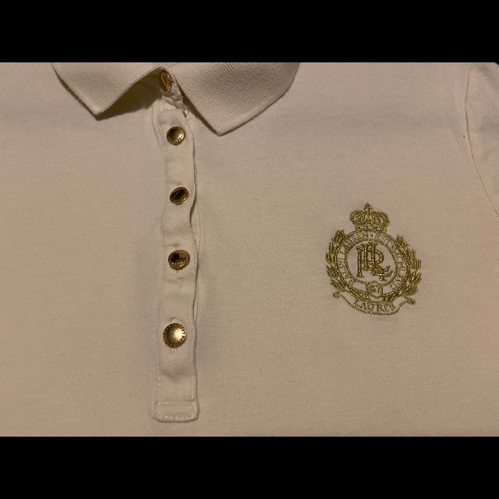 VINTAGE! Cream Ralph Lauren Blouse with Gold Accents